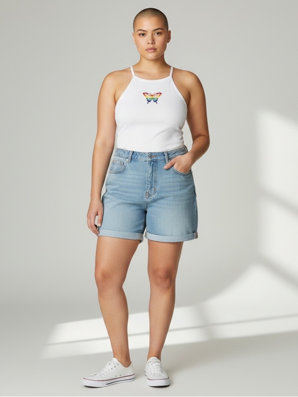 Torrid High Neck Embroidered Butterfly Cami NWT